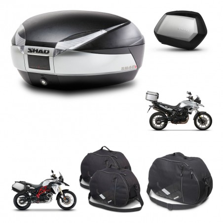 SHAD Maletas SH35 PREMIUM + soporte montaje baul SH48 accesorios TITANIUM KIT-463794