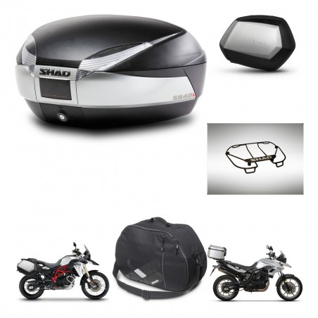 SHAD Maletas SH35 PREMIUM + soporte montaje baul SH48 accesorios TITANIUM KIT-463817
