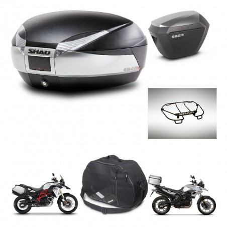 SHAD Maletas sh23 alu + soporte montaje baul SH48 accesorios TITANIUM PREMIUM KIT-463819