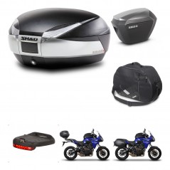 SHAD SH23 alu suitcases + mounting bracket SH48 trunk accessories TITANIUM PREMIUM KIT-463885