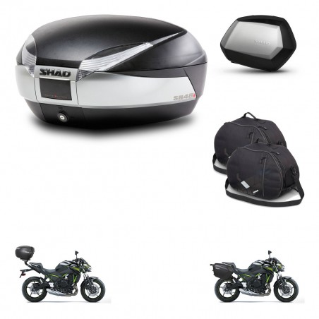 SHAD Maletas SH35 PREMIUM + soporte montaje baul SH48 accesorios TITANIUM KIT-463894