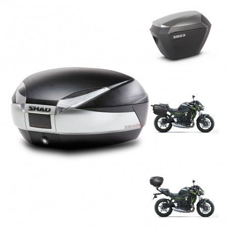SHAD Maletas sh23 alu + soporte montaje baul SH48 TITANIUM PREMIUM KIT-463895