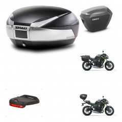 SHAD Maletas sh23 alu + soporte montaje baul SH48 accesorios TITANIUM PREMIUM KIT-463901