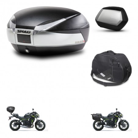 SHAD Maletas SH35 PREMIUM + soporte montaje baul SH48 accesorios TITANIUM KIT-463905