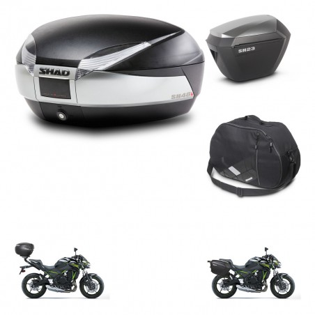 SHAD Maletas sh23 alu + soporte montaje baul SH48 accesorios TITANIUM PREMIUM KIT-463907