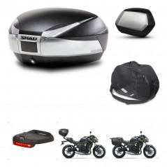 SHAD SH35 PREMIUM suitcases + mounting bracket SH48 trunk accessories TITANIUM KIT-463911