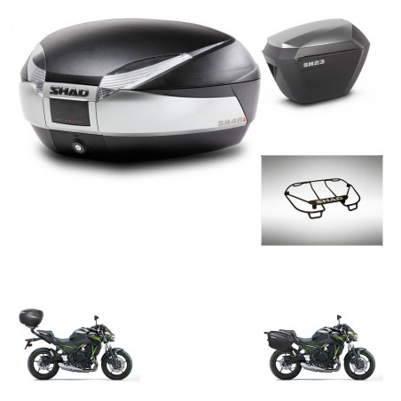 SHAD Maletas sh23 alu + soporte montaje baul SH48 accesorios TITANIUM PREMIUM KIT-463919