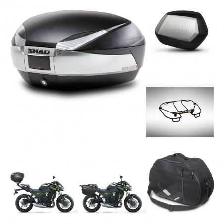 SHAD Maletas SH35 PREMIUM + soporte montaje baul SH48 accesorios TITANIUM KIT-463929