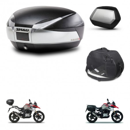 SHAD Maletas SH35 PREMIUM + soporte montaje baul SH48 accesorios TITANIUM KIT-463953