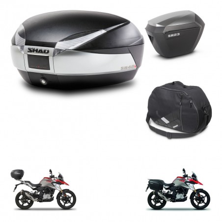 SHAD Maletas sh23 alu + soporte montaje baul SH48 accesorios TITANIUM PREMIUM KIT-463955