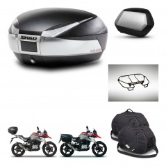 SHAD SH35 PREMIUM suitcases + mounting bracket SH48 trunk accessories TITANIUM KIT-463966