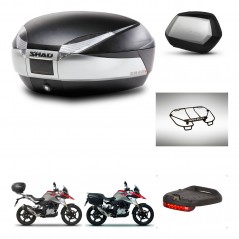 SHAD Maletas SH35 PREMIUM + soporte montaje baul SH48 accesorios TITANIUM KIT-463971