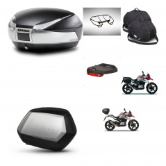 SHAD Maletas SH35 PREMIUM + soporte montaje baul SH48 accesorios TITANIUM KIT-463972