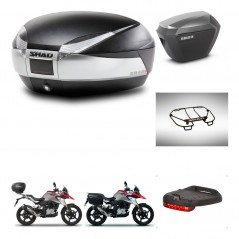 SHAD SH23 alu suitcases + mounting bracket SH48 trunk accessories TITANIUM PREMIUM KIT-463973
