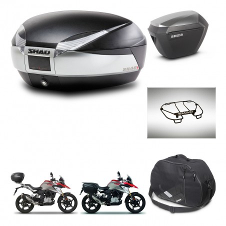SHAD Maletas sh23 alu + soporte montaje baul SH48 accesorios TITANIUM PREMIUM KIT-463979