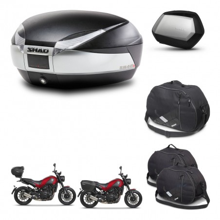 SHAD Maletas SH35 PREMIUM + soporte montaje baul SH48 accesorios TITANIUM KIT-464002