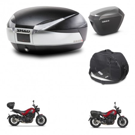 SHAD Maletas sh23 alu + soporte montaje baul SH48 accesorios TITANIUM PREMIUM KIT-464003
