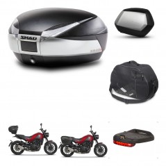 SHAD SH35 PREMIUM suitcases + mounting bracket SH48 trunk accessories TITANIUM KIT-464007