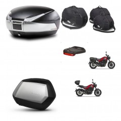 SHAD SH35 PREMIUM suitcases + mounting bracket SH48 trunk accessories TITANIUM KIT-464008