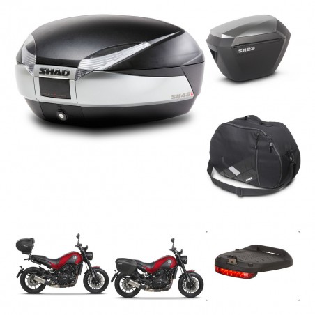 SHAD Maletas sh23 alu + soporte montaje baul SH48 accesorios TITANIUM PREMIUM KIT-464009