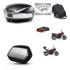 SHAD SH35 PREMIUM suitcases + mounting bracket SH48 trunk accessories TITANIUM KIT-464020