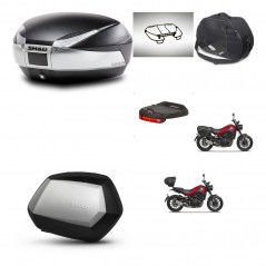 SHAD Maletas SH35 PREMIUM + soporte montaje baul SH48 accesorios TITANIUM KIT-464031
