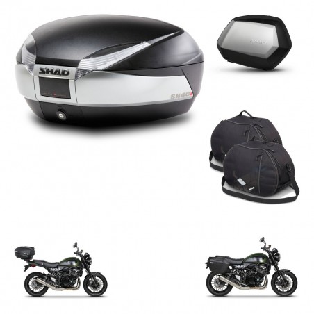 SHAD Maletas SH35 PREMIUM + soporte montaje baul SH48 accesorios TITANIUM KIT-464038
