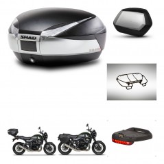 SHAD SH35 PREMIUM suitcases + mounting bracket SH48 trunk accessories TITANIUM KIT-464067