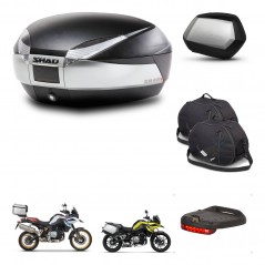 SHAD SH35 PREMIUM suitcases + mounting bracket SH48 trunk accessories TITANIUM KIT-464092