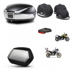 SHAD SH35 PREMIUM suitcases + mounting bracket SH48 trunk accessories TITANIUM KIT-464104