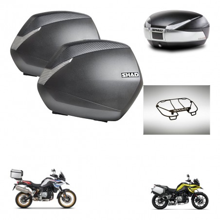 SHAD Baul SH48 + soporte montaje maletas SH36 accesorios TITANIUM PREMIUM KIT-464106