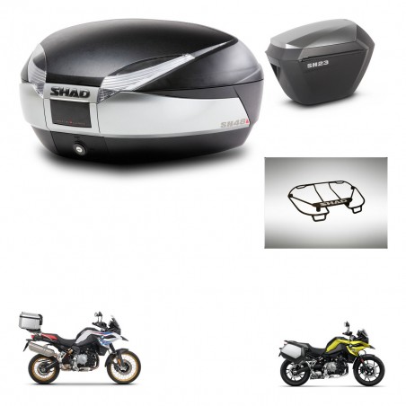 SHAD Maletas sh23 alu + soporte montaje baul SH48 accesorios TITANIUM PREMIUM KIT-464111