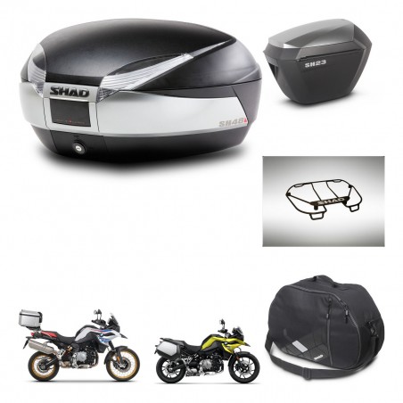 SHAD Maletas sh23 alu + soporte montaje baul SH48 accesorios TITANIUM PREMIUM KIT-464123