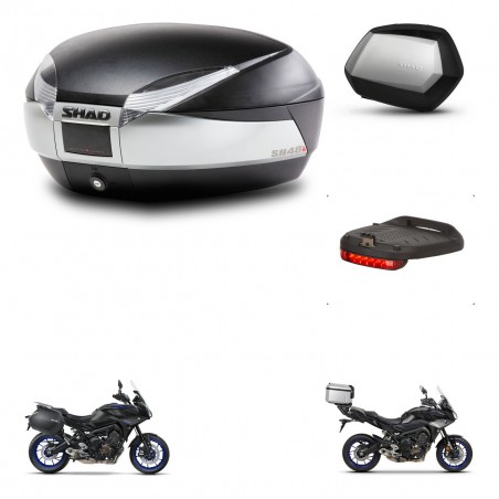 SHAD Maletas SH35 PREMIUM + soporte montaje baul SH48 accesorios TITANIUM KIT-464139