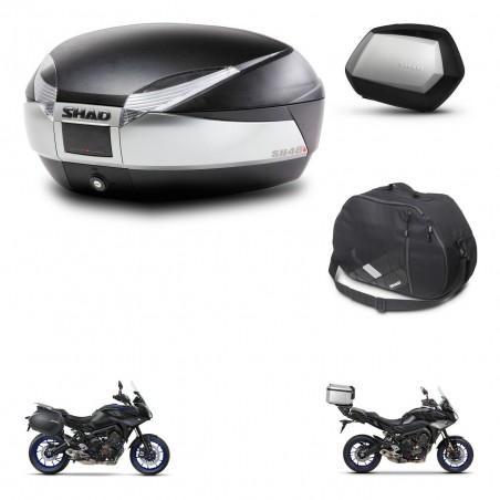 SHAD Maletas SH35 PREMIUM + soporte montaje baul SH48 accesorios TITANIUM KIT-464145