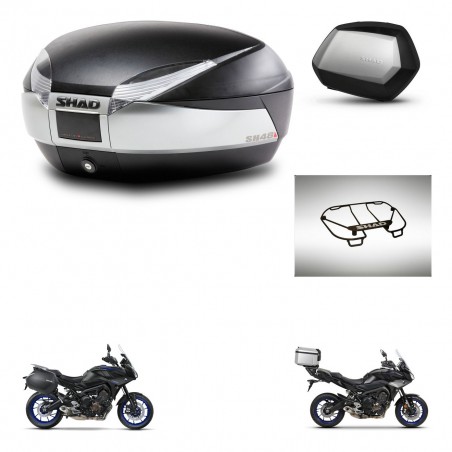 SHAD Maletas SH35 PREMIUM + soporte montaje baul SH48 accesorios TITANIUM KIT-464157