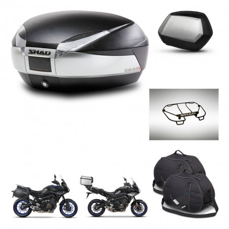 SHAD SH35 PREMIUM suitcases + mounting bracket SH48 trunk accessories TITANIUM KIT-464158