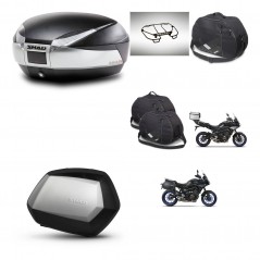 SHAD SH35 PREMIUM suitcases + mounting bracket SH48 trunk accessories TITANIUM KIT-464170