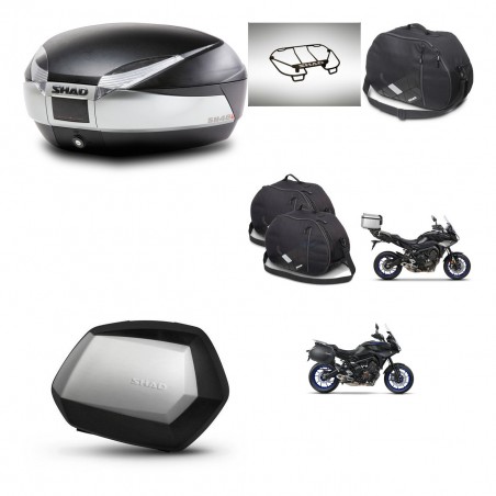SHAD Maletas SH35 PREMIUM + soporte montaje baul SH48 accesorios TITANIUM KIT-464170
