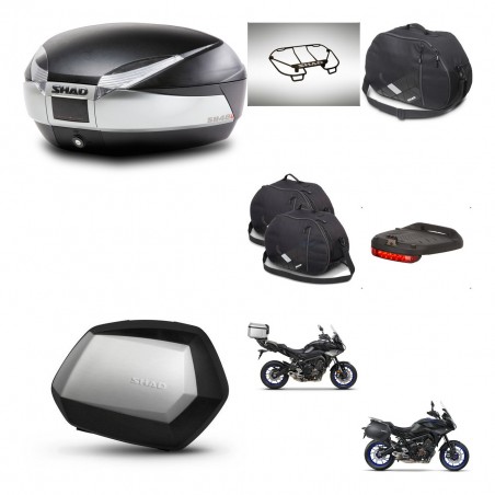 SHAD Maletas SH35 PREMIUM + soporte montaje baul SH48 accesorios TITANIUM KIT-464176