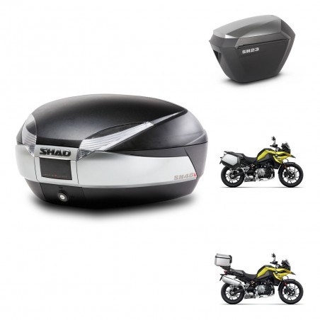 SHAD Maletas sh23 alu + soporte montaje baul SH48 TITANIUM PREMIUM KIT-464183