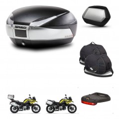 SHAD Maletas SH35 PREMIUM + soporte montaje baul SH48 accesorios TITANIUM KIT-464188