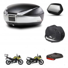 SHAD Maletas SH35 PREMIUM + soporte montaje baul SH48 accesorios TITANIUM KIT-464199