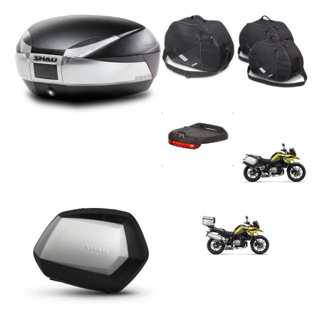 SHAD Maletas SH35 PREMIUM + soporte montaje baul SH48 accesorios TITANIUM KIT-464200