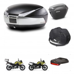 SHAD SH23 alu suitcases + mounting bracket SH48 trunk accessories TITANIUM PREMIUM KIT-464201