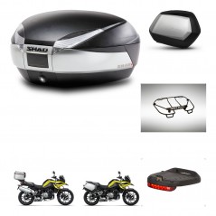 SHAD Maletas SH35 PREMIUM + soporte montaje baul SH48 accesorios TITANIUM KIT-464211