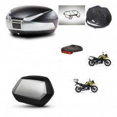 SHAD Maletas SH35 PREMIUM + soporte montaje baul SH48 accesorios TITANIUM KIT-464223