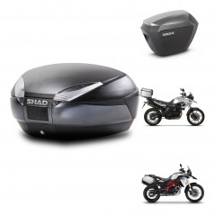 SHAD Maletas sh23 alu + soporte montaje baul SH48 DARK GREY PREMIUM KIT-464231