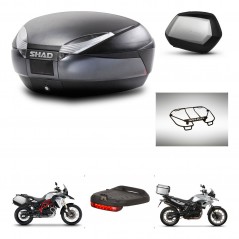 SHAD Maletas SH35 PREMIUM + soporte montaje baul SH48 accesorios DARK GREY KIT-464259