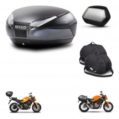 SHAD Maletas SH35 PREMIUM + soporte montaje baul SH48 accesorios DARK GREY KIT-464286